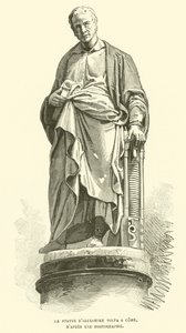 La statua di Alessandro Volta a Como, da una fotografia da French School